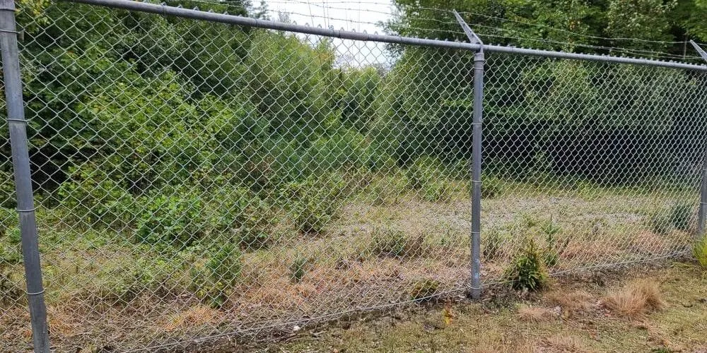 steel fence with barbed wire